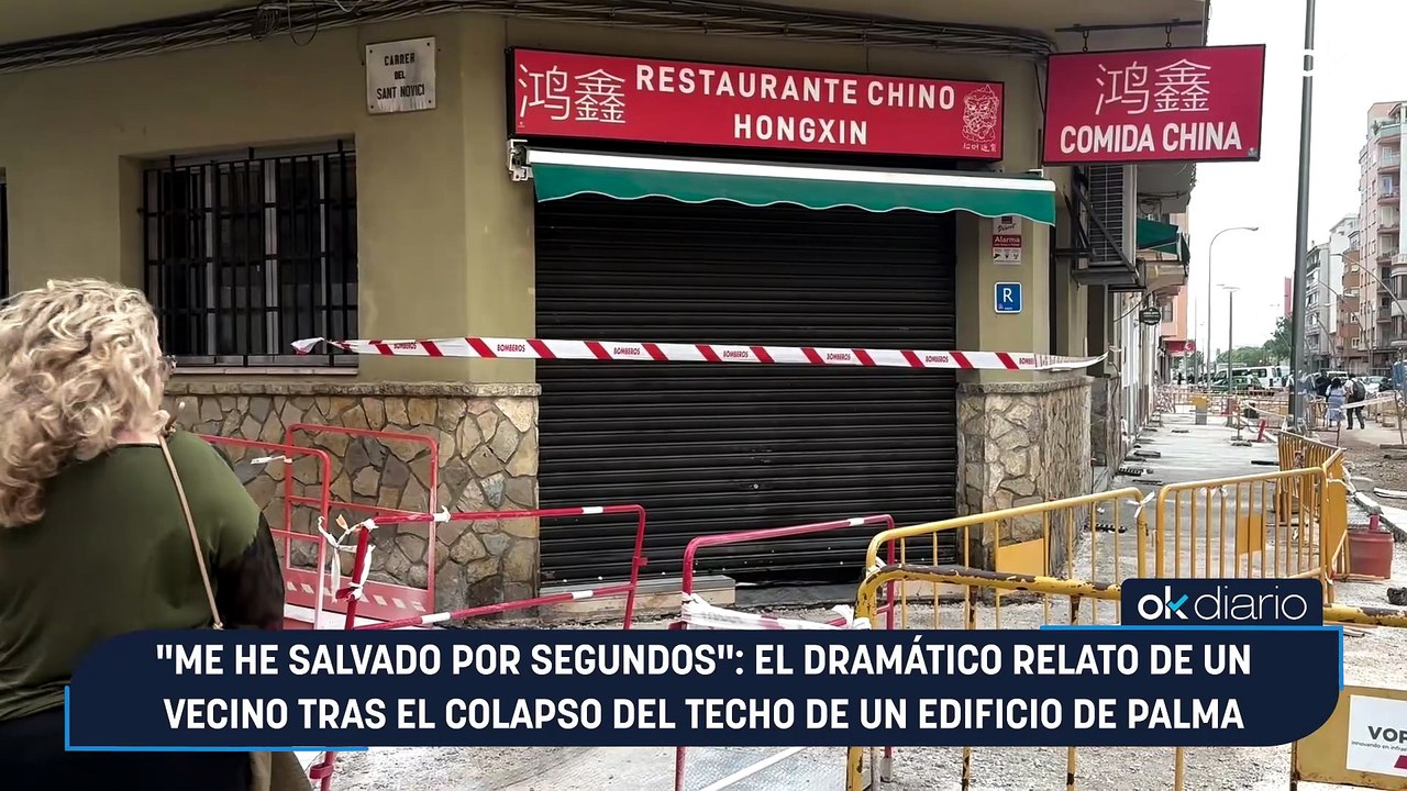 "Me he salvado por segundos": el dramático relato de un vecino tras el colapso del techo de un edificio de Palma