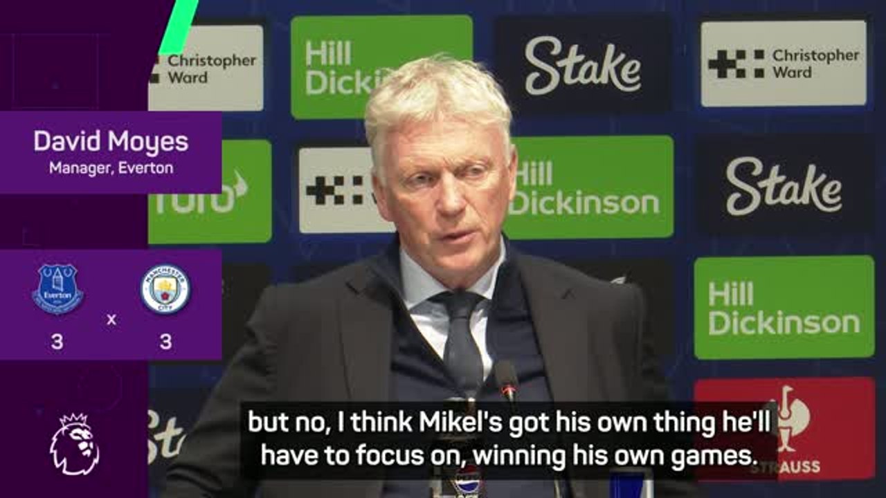 Moyes not expecting a thank you message from Arteta after Man City draw