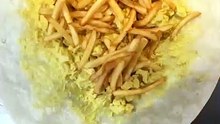 French Tacos Gratiné Poulet Viande Escalope Sauce Curry & Frites & Sauce Gruyère #BR3 #Tacos #Food #Foodies #Foodie