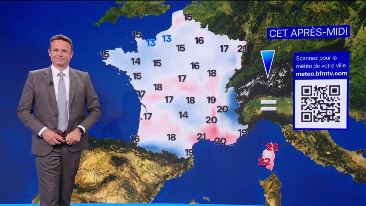 De la pluie dans le Nord et quelques orages isolés dans le Sud, avec des températures comprises entre 13°C et 22°C... La météo de ce mardi 5 mai