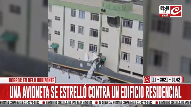 Avioneta se estrelló contra edificio residencial. Mirá el impactante video