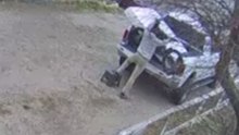 Man Struggles As An e-Bike Jumps Forward During Unload