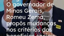 Vídeo - Romeu Zema defende endurecimento de regras em programas sociais e condiciona auxílio à aceitação de emprego