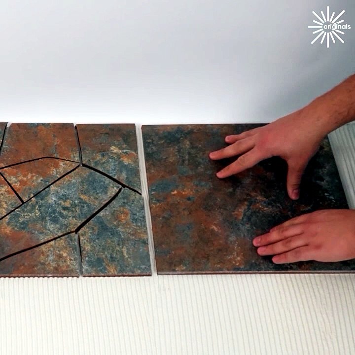 Creative broken tile flooring idea for your living room!
