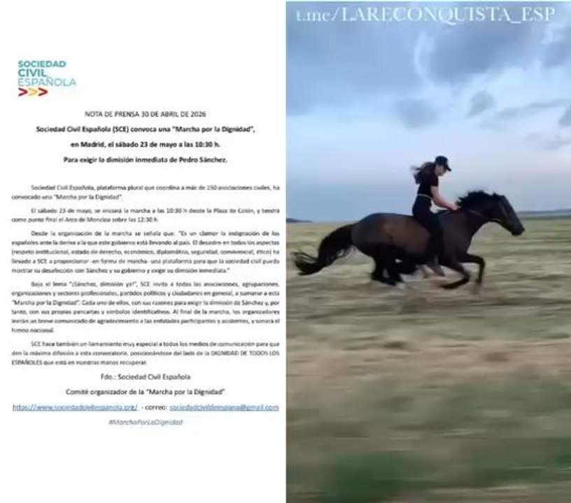 📣🔈*¡LA UNIÓN HACE LA FUERZA!* 🇪🇸_Muchos nos habéis preguntado cuándo era el momento. Pues bien, *el momento ha llegado*._ 👍 *La Reconquista suma sus fuerzas a la gran convocatoria nacional de Sociedad Civil Española (SCE).*🟢*ESTE 23 DE MAYO A