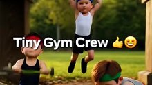 Tiny Humans Workout Under a Bench 😂💪 | Creative Miniature Gym (Family Friendly)