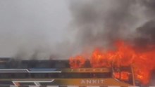 उदयपुर में निजी बस में लगी आग, 38 यात्री थे सवार, खिड़की से कूदकर बचाई जान