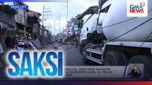 2,800 customer ng Meralco, apektado matapos mabuwal ang poste ng kuryente dahil sa truck na sumabit sa mga kable | Saksi