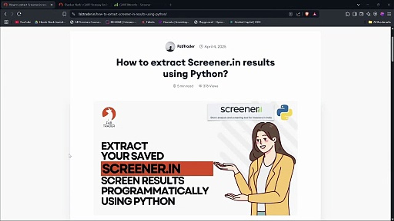 How to extract Screener.in results using Python