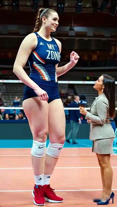 Super tall 10 ft Female Voleyball Player