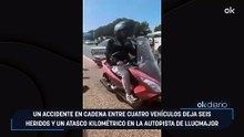 Un accidente en cadena entre cuatro vehículos deja seis heridos y un atasco kilométrico en la autopista de Llucmajor