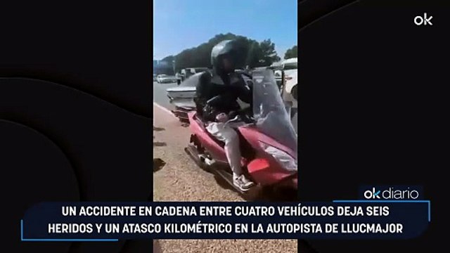Un accidente en cadena entre cuatro vehículos deja seis heridos y un atasco kilométrico en la autopista de Llucmajor
