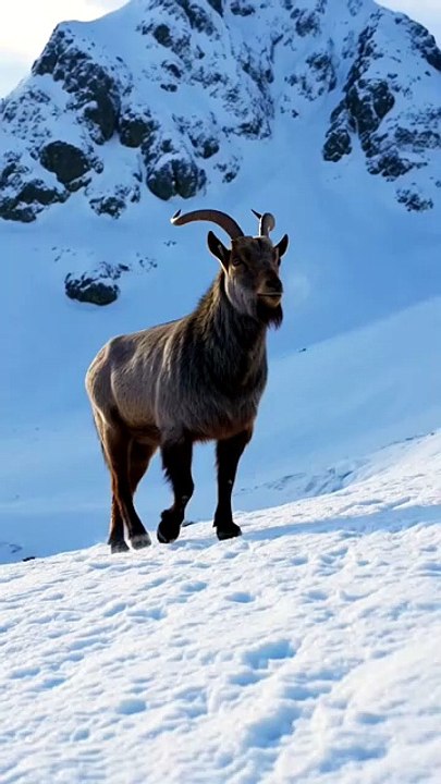 Rare Markhor in Snowy Mountains ❄️ | Ultra Realistic Wildlife Documentary