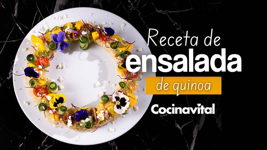 Ensalada fresca de quinoa con mango, pepino y feta