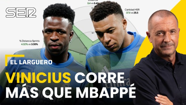 Informe 'El Larguero': Vinícius Júnior corre más y en más ocasiones que Kylian Mbappé