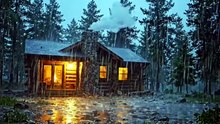 Heavy Rain in Cozy Forest Cabin 🌩️ | Loud Rain & Soft Birds Sounds for Deep Sleep