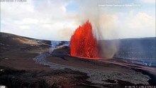 Hawaii’s Kilauea volcano throws up lava fountain