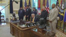 Trump welcomes Topuria, Gaethje, Pereira y Gane