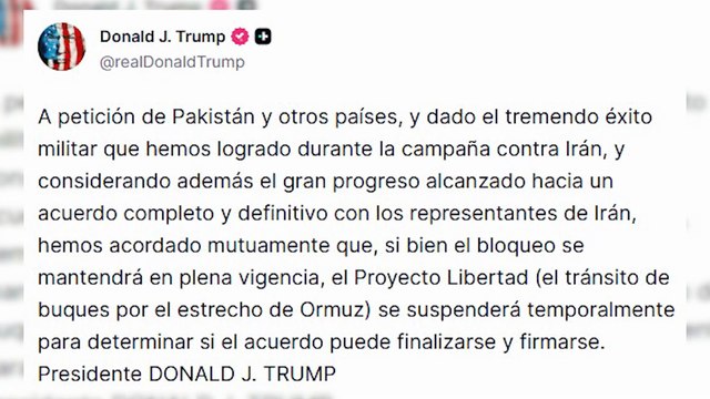 Trump anuncia la suspensión de su iniciativa humanitaria en Ormuz