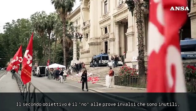 Cobas in presidio di protesta sotto al Ministero dell'istruzione