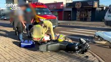 Motociclista fica ferido em acidente com carro no Cascavel Velho