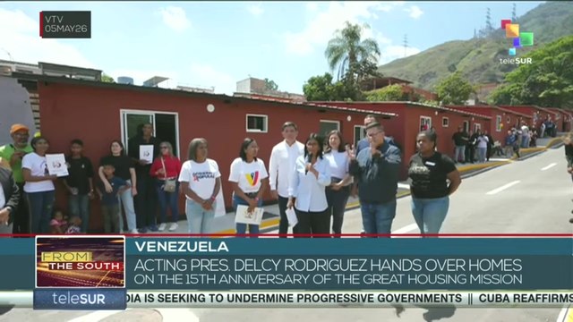 Acting pres. Delcy Rodriguez hands over homes on the 15th anniversary of the great housing mission