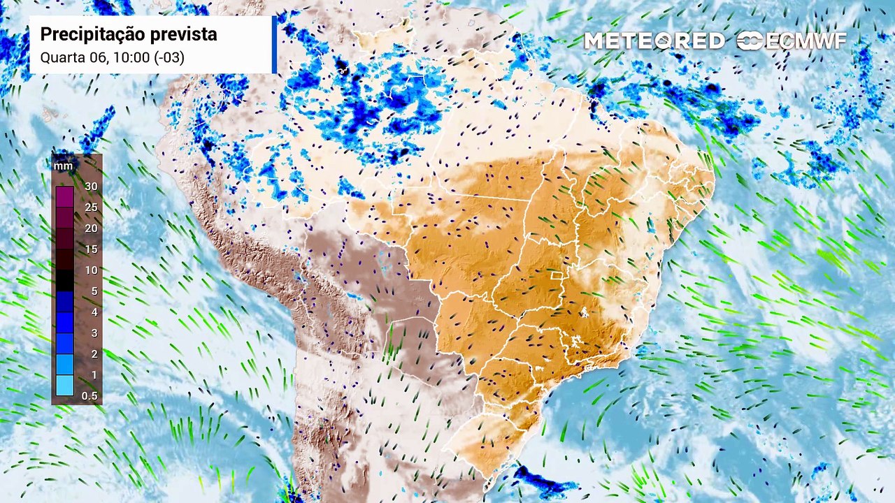 Quarta-feira, 6 de maio: previsão de chuva