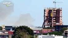 Fumaça de incêndio que destruiu casa é vista de vários bairros de Cascavel
