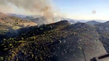 Marmaris'te yangın: Makilik ve otluk alandaki alevlere müdahale ediliyor