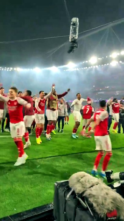 Arsenal Celebrate UEFA Champions League semi-final victory over Atletico Madrid