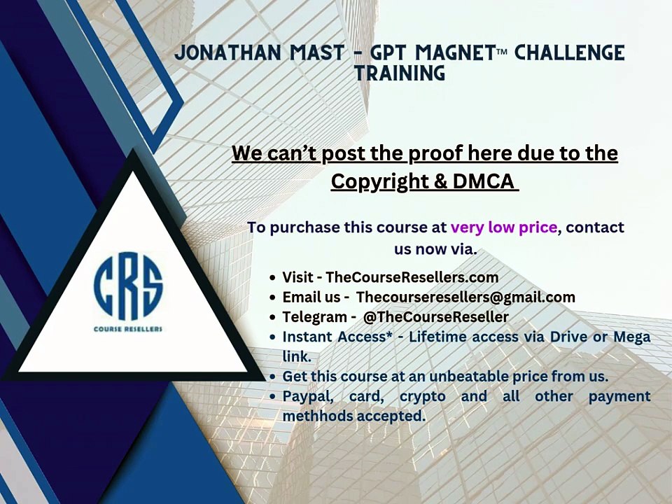 Thecourseresellers.com - Jonathan Mast – GPT Magnet™ Challenge Training