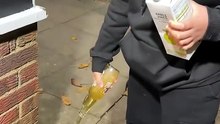 Kid pretends to drink beer in pub (It’s Apple juice)