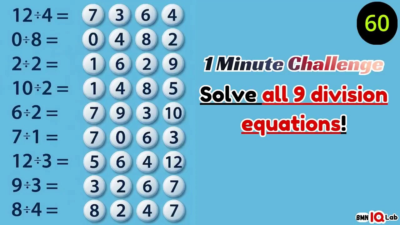 #TestYourBrain 🧪🧠 Solve all 9 division equations! ➗️
