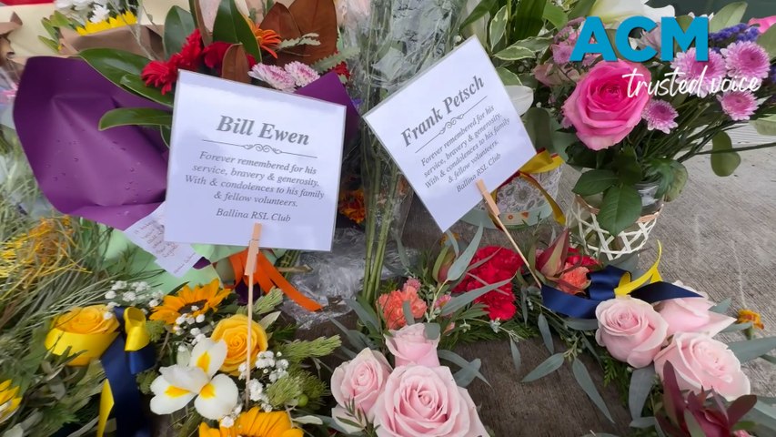 Minister Jihad Dib said the marine rescue family are wrapping their arms around grieving loved ones.  Volunteers Bill Ewen, 78, and Frank Petsch, 62, were killed after responding to a vessel in distress near the South Ballina breakwall on May 4, 2026. Video via AAP