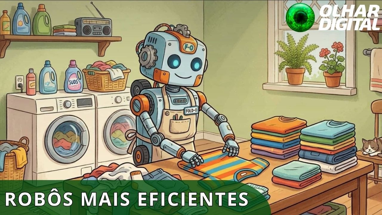 Nova IA permite que robôs dobrem roupa e organizem objetos mais rápido que humanos