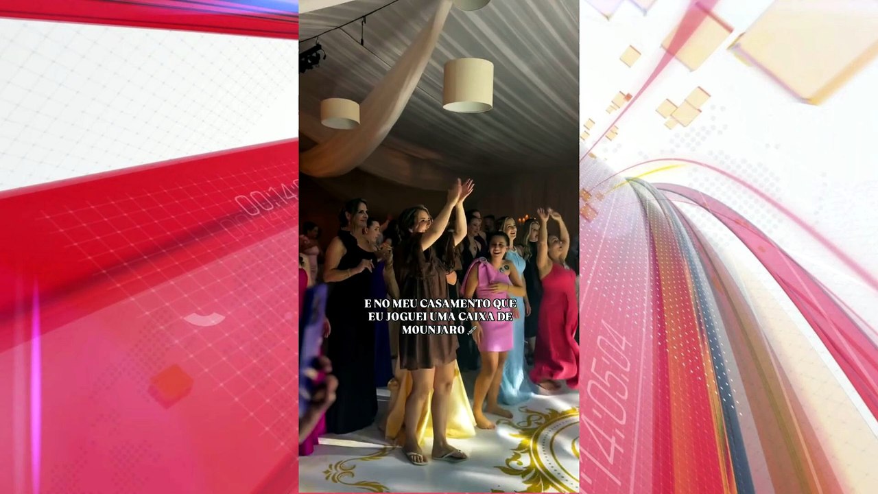 Noiva inova e joga caixa de Monjauro em vez de buquê em SC; assista