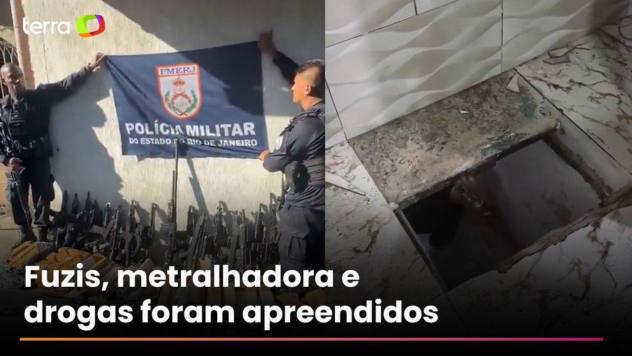 Polícia encontra esconderijo subterrâneo com armas e drogas em casa no Rio de Janeiro