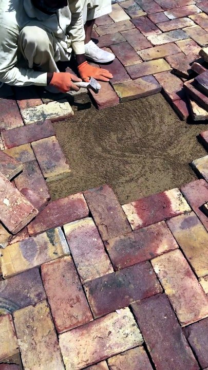 Brick floor fixing.