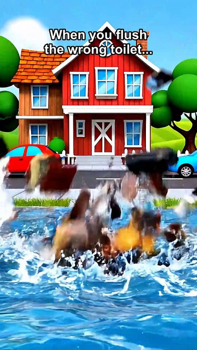 Bro flushed the wrong toilet! 🚽🌊 #cartoonhumor #donalddonkey