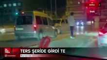 Bursa'da ters şeride giren hafif ticari araç trafiği tehlikeye attı