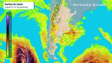 Alerta por viento fuertes en 18 provincias y 60 horas de ciclogénesis con ráfagas de hasta 100 km/h en la costa bonaerense