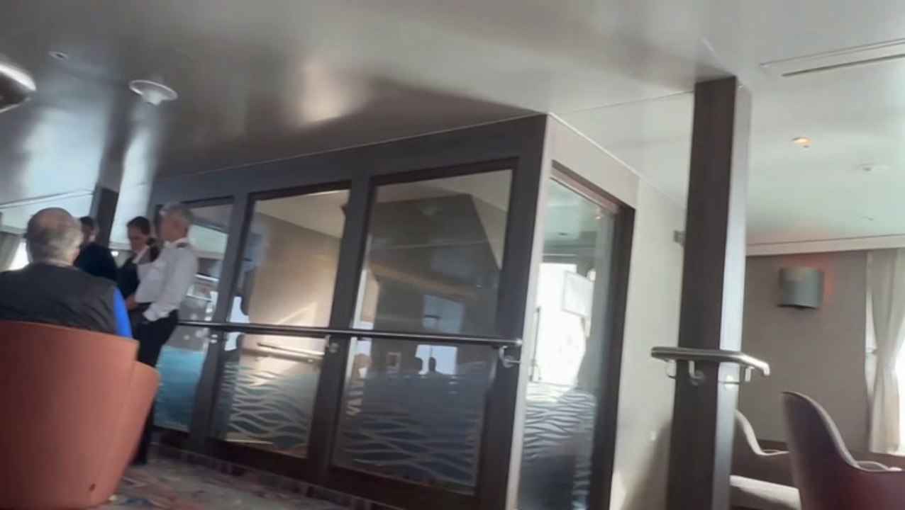 Footage captured aboard MV Hondius shows captain informing travellers a passenger has died