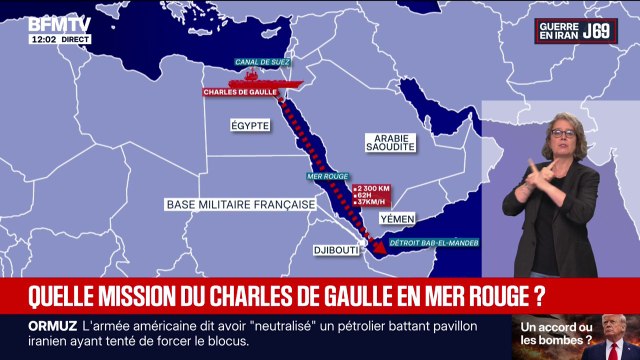 Un signal qu'une coalition est prête à sécuriser le détroit d'Ormuz: le porte-avions Charles de Gaulle se dirige vers la mer Rouge