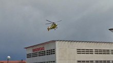 Así aterriza en el hospital Santa Bárbara de Soria el helicóptero medicalizado
