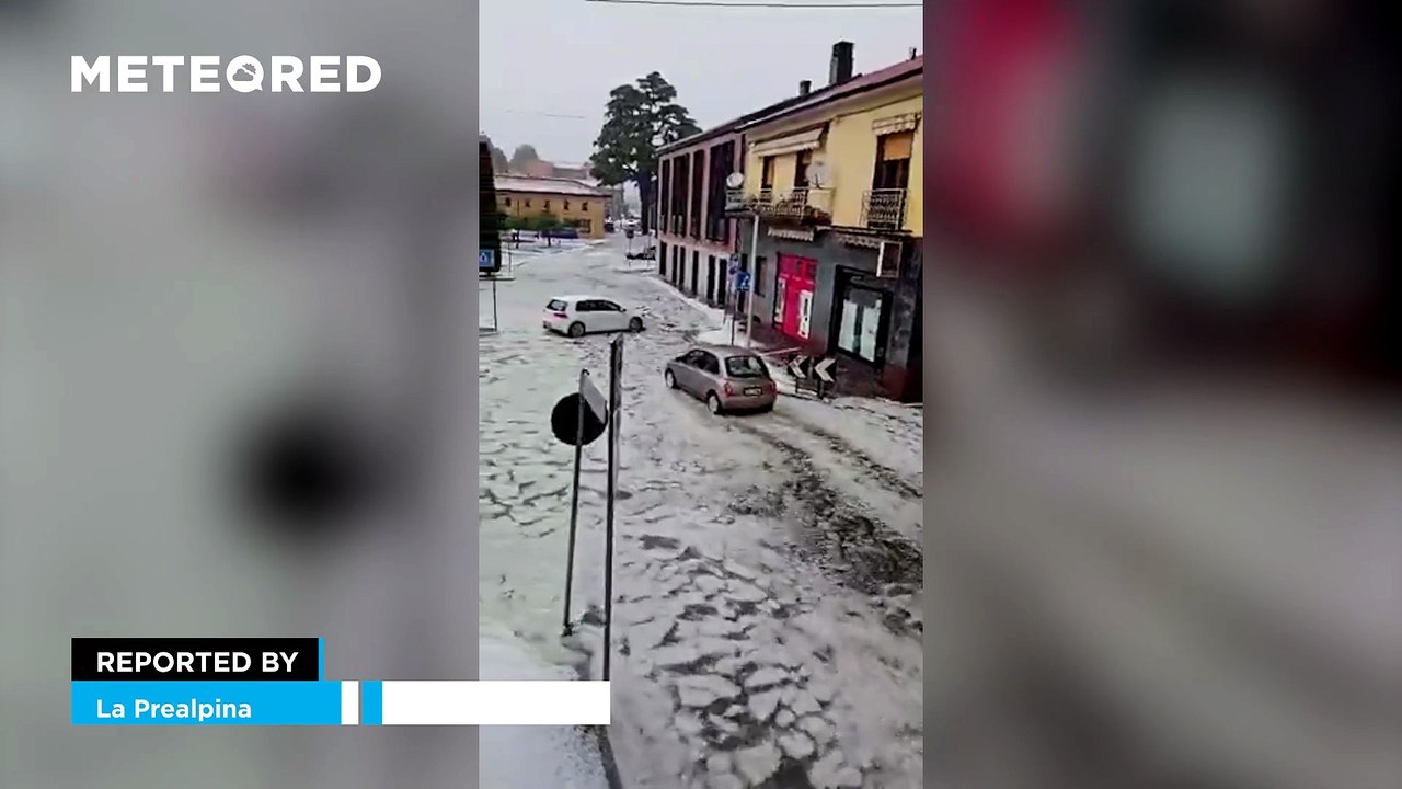 A massive hailstorm paralyzes Cislago, Italy