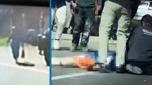 Çöp kamyonunun çarptığı yaya öldü; kaza kamerada