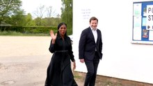 Kemi Badenoch arrives at polling station
