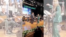 Okul müdüründen içleri ısıtan performans: Okul konserinde öğrencilerle birlikte sahne aldı!