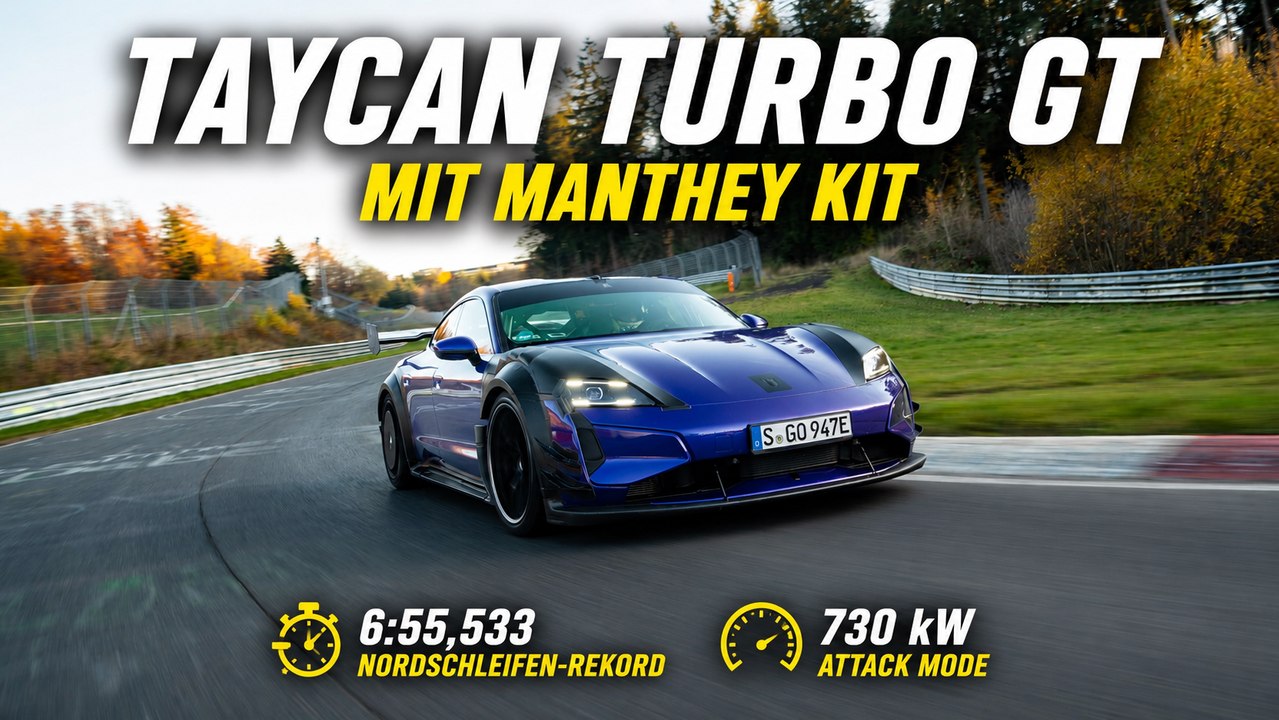 Porsche Taycan Turbo GT Manthey fährt 6:55 auf dem Nürburgring