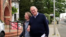 Sir Ed Davey arrives at polling station